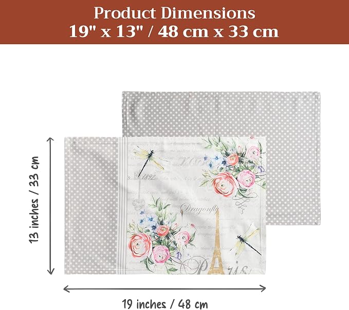 Maison d' Hermine Placemats Set of 2 Reusable 100% Cotton | Cloth Place Mats - Image 7