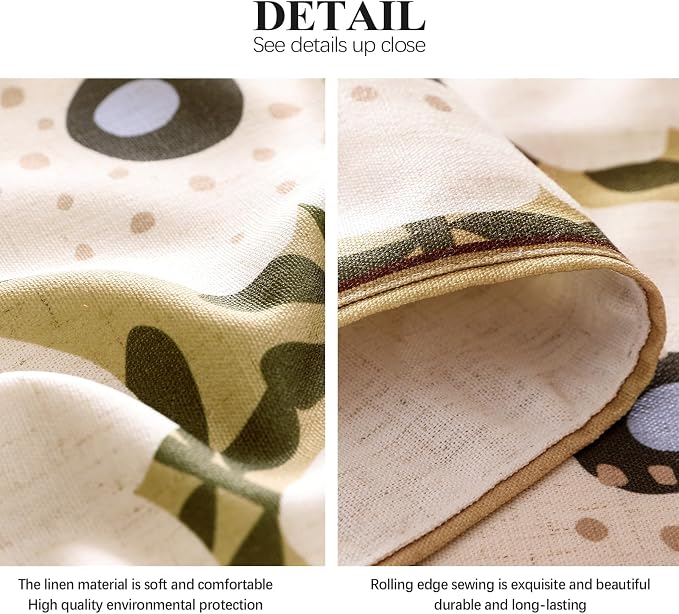 bilin gaier Designer French Linen Long Table Runner, Floral Pattern, Dining - Image 5