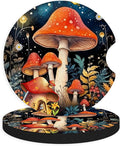 2pcs Cute Red Mushrooms Car Coasters, Absorbent Universal neoprener Cup Holder by Unknown