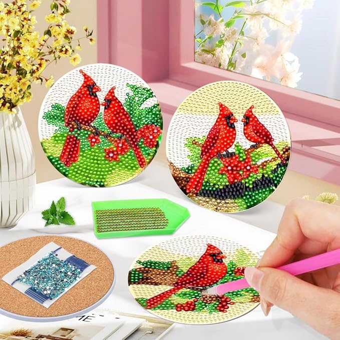 8 Pcs Diamond Art Painting Coasters Kits - Image 3