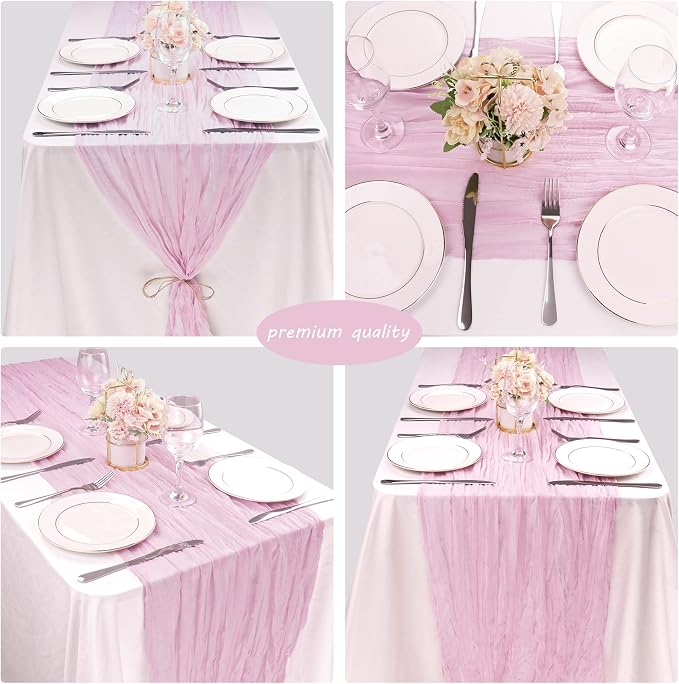 Fivenl 12 Pack Cheesecloth Table Runner 35x72 Inch Boho Gauze Rustic Cheese - Image 5