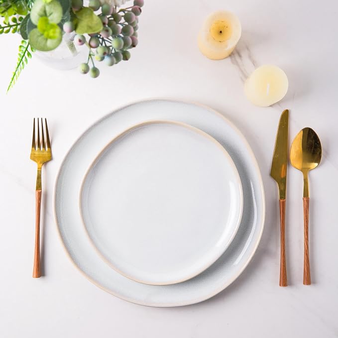 AmorArc Ceramic Plates Set of 6, 8.5 Inch Stoneware Small Dinner Plates Set | - Image 6