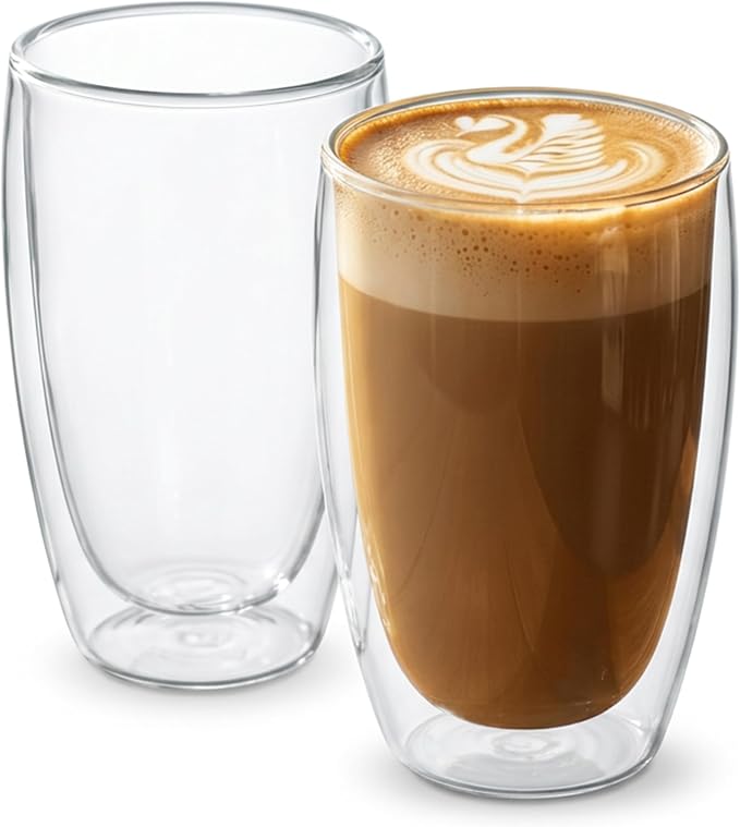 MESNEY 17 oz Double Wall Glass Coffee Mugs, Bulk Set of 48 | Insulated Double - Image 9