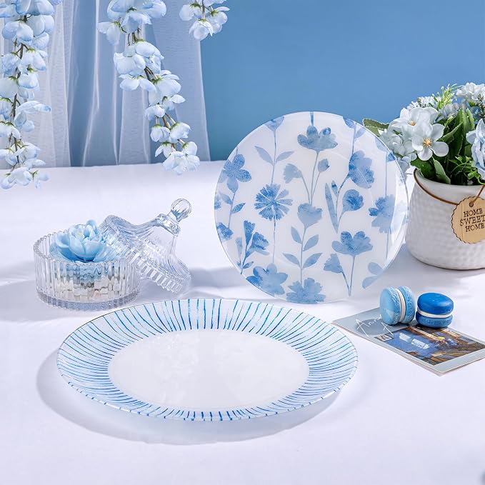U-QE 50Pcs Blue Plastic Plates - Image 9