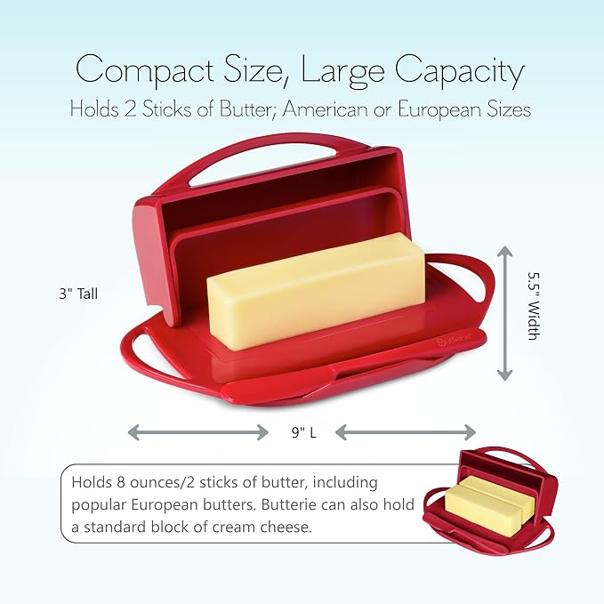 Flip Top Butter Dish with Attached Lid & Matching Knife - Image 4