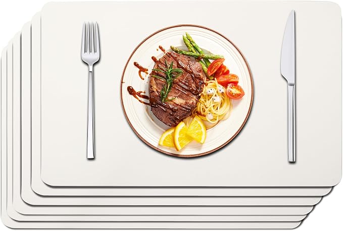 Maxpearl Faux Leather Placemats Set of 6 by Maxpearl