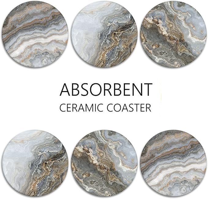Coasters for Drinks, Ceramic Stone - Image 6