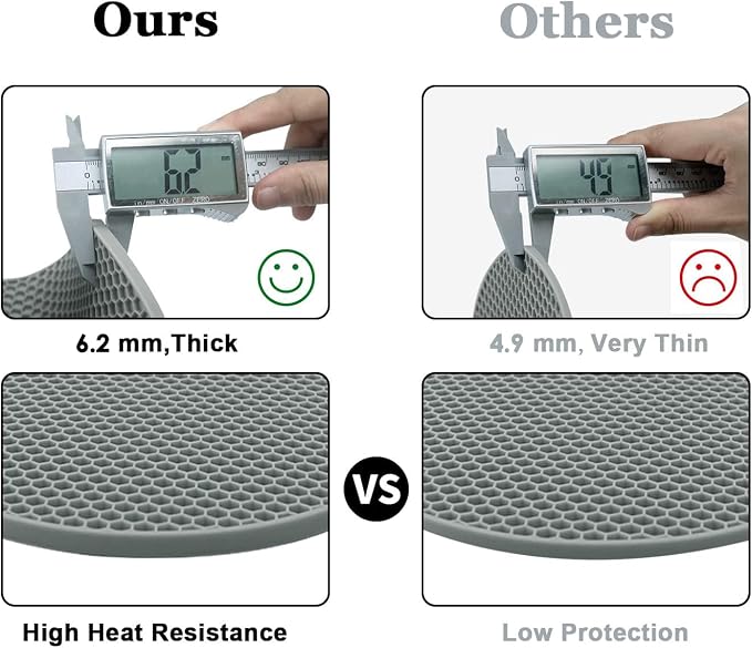 Silicone Trivet Mats, 2 Sizes 7 & 9 Inch Heat Resistant Silicone Hot Pads Pot - Image 5