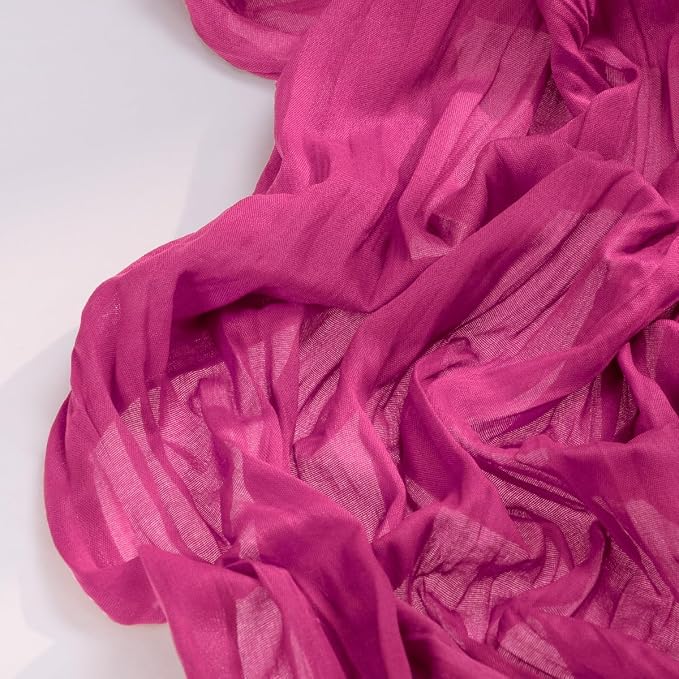 DeZerlor Hot Pink Cheesecloth Table Runners 6 Pack Summer Boho Runners | - Image 5