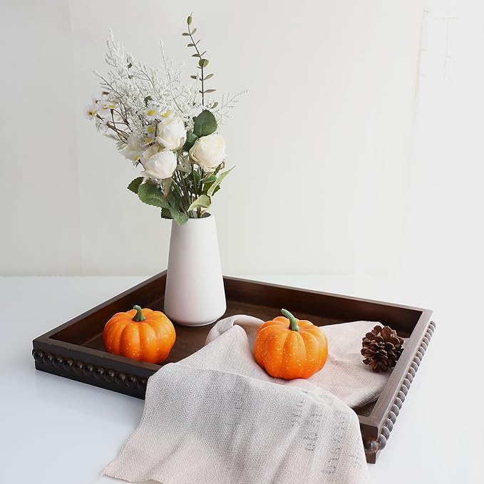 Hrastany Wood Decorative Tray, Distressed Outdoor Serving Tray - Image 3