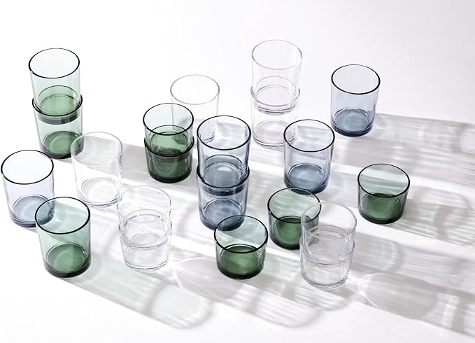 Oneida Drinkware, Stackables Blue Drinkware, 8.5 Oz & 14 Oz Capacity, Glass - Image 7
