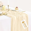 6 Pack Cream Beige Cheesecloth Table Runner 35x120 inch, Boho Semi Sheer Cheese by BlueTopCoLtd