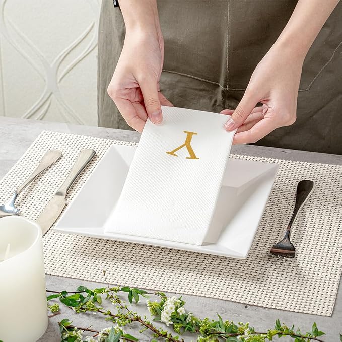 Luxenap 15.8 X 7.9 Inch Linen-Feel Guest Towels, 2000 Lettered Hand Towels - Image 5