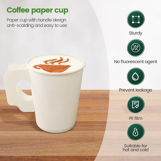 Disposable Tea Cups for Tea Party, 8 Oz Paper Coffee Cups - Image 4