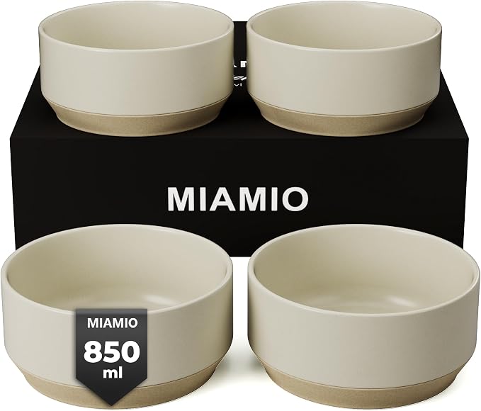 MIAMIO - Cereal Bowls Set, Ceramic - Modern Home Set | Ceramic cereal bowls by MIAMIO