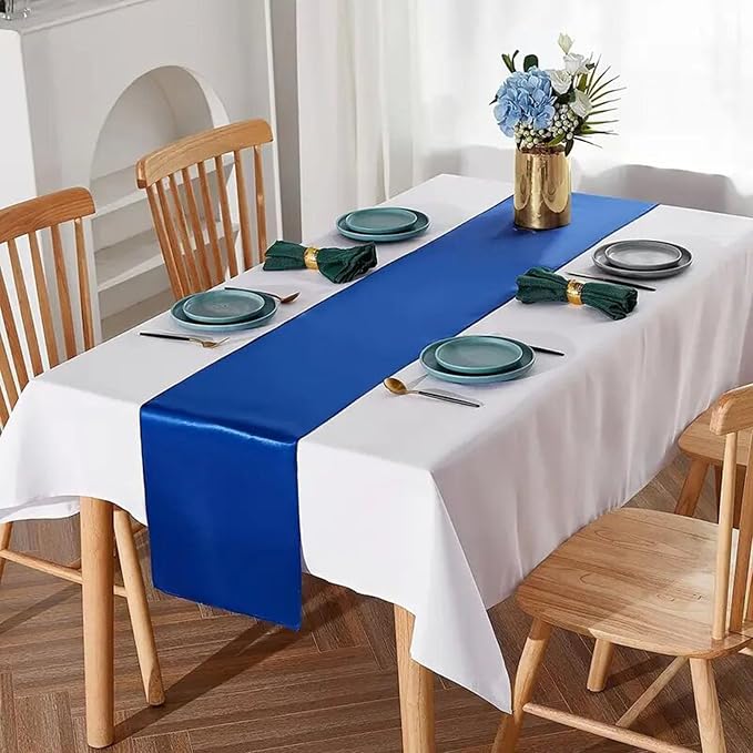 Royal Blue Table Runners, 12x108 Inches, 6 Pack | Satin, Silk and Smooth Fabric - Image 2