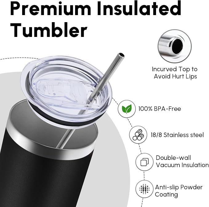 Volhoply 8 Pack Skinny Tumblers - Image 3