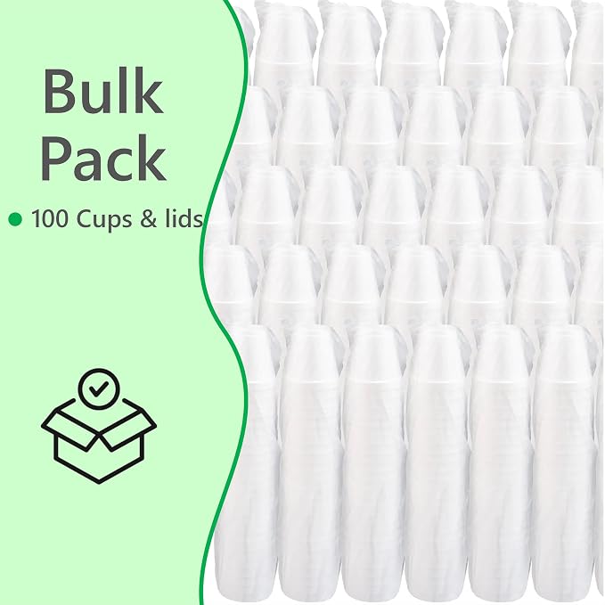 12 OZ Foam Cups for Hot & Cold Drinks, USA-Made 100-Pack - Image 6