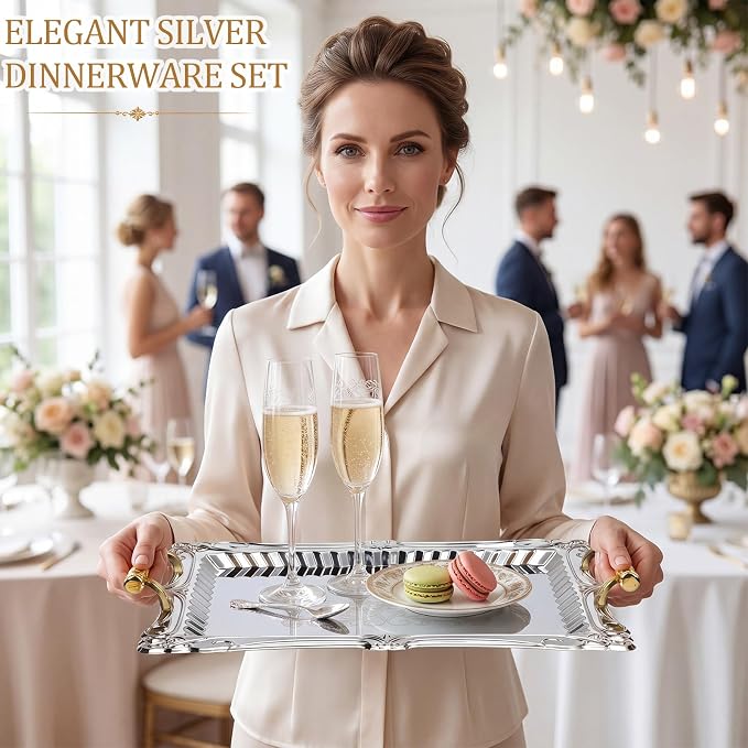 3 Pack Metal Serving Trays - Image 2