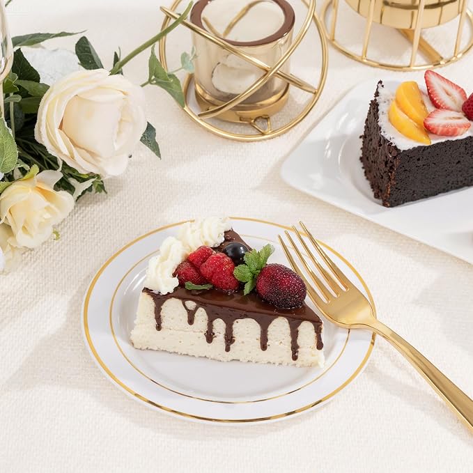 bUCLA 200PCS Gold Plastic Plates - Image 3