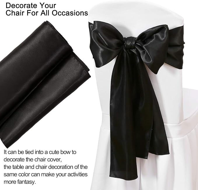 5 Pcs Black Satin Table Runners 12x108 inch Bright Satin Silk Fabric | Smooth - Image 4