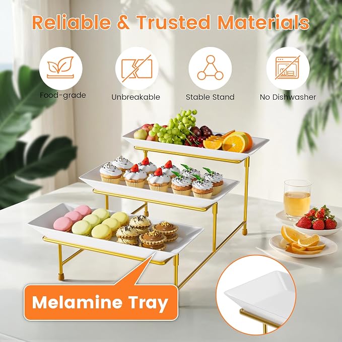 Abiglifty 3 Tier Serving Tray, Tiered Platter, Sturdy & Stable. - Image 3