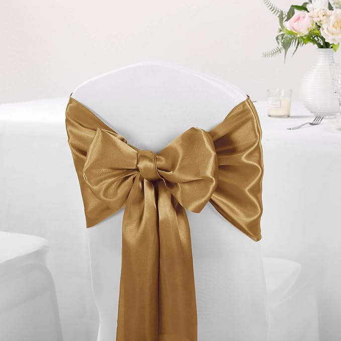 5-Pack Satin Table Runner Old Gold 12 x 108 inches Long, Table Runners - Image 7