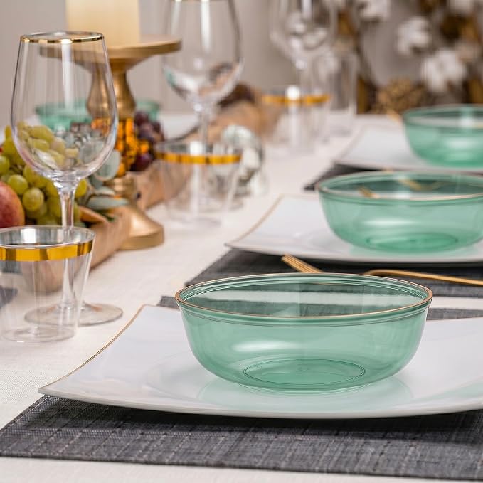 PLASTICPRO Plastic Party Plates Edge Collection Premium heavyweight Elegant - Image 3