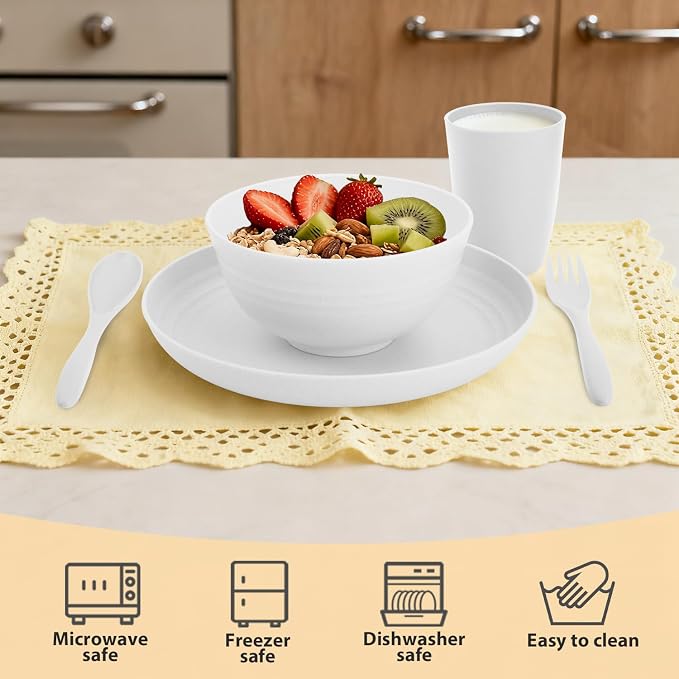 Wheat Straw Dinnerware Sets Service - Image 5