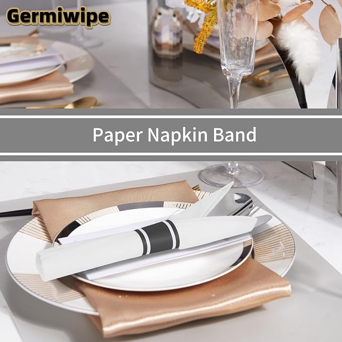Germiwipe 500 Pcs Self-Adhesive Napkin Bands | Disposable Paper Napkin Rings - Image 4