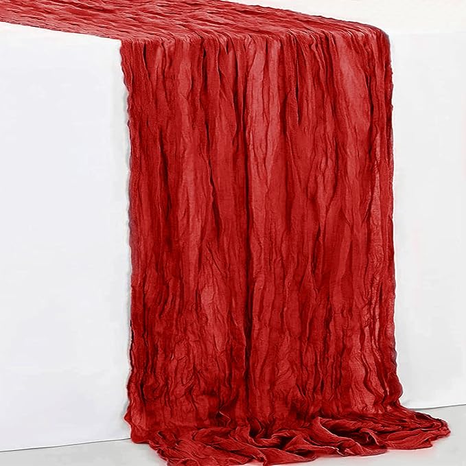 6 Pack Burgundy Cheesecloth Table Runner 35x120 Inch 10Ft Rustic Gauze Cheese - Image 7