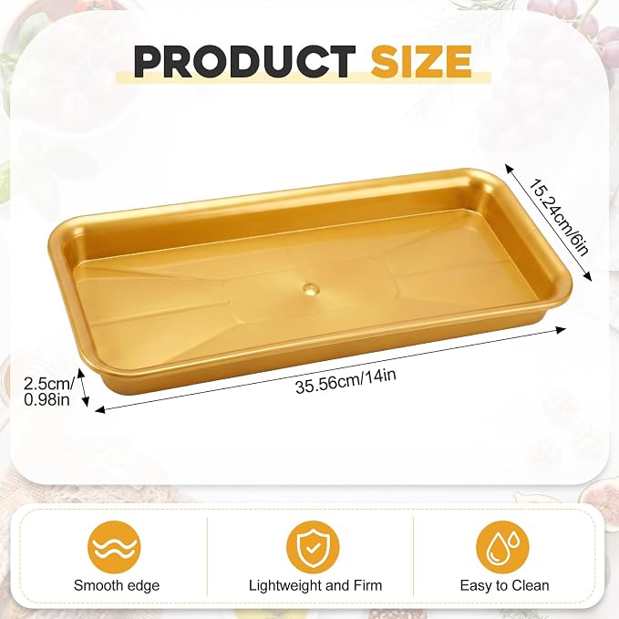 20 Pcs Serving Platters 14 x 6 Inch Rectangle Serving Trays Reusable Food Tray - Image 2