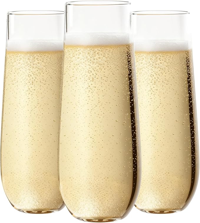 Ciaell 24 Pack Plastic Champagne Flutes by Ciaell
