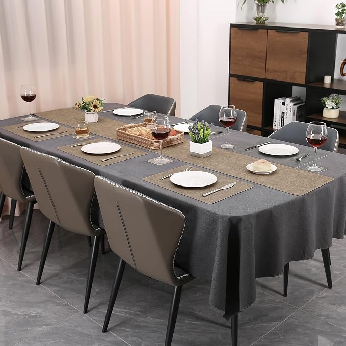 Table Runners 94 Inch Long, Dual-Sided Faux Leather Table Runner | Waterproof - Image 6