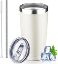 20 oz Tumbler with Lids and Straws, Stainless Steel Insulated Coffee Tumbler by GUDEMAO