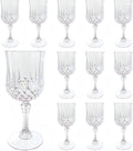 12Pack Plastic Wine Glasses, 7oz Vintage Goblets by LEYIQU