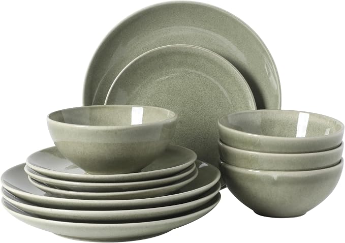 Gibson Elite Castle Peak Plates and Bowls Set, 12-Piece Dinnerware Set by GibsonHomewares