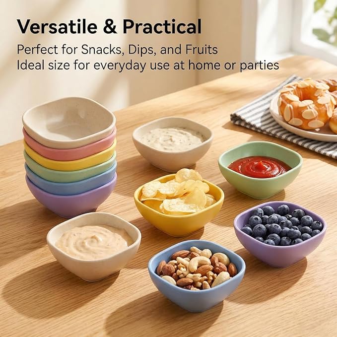 SHECIPIN 12 Pack Mini Square Dinnerware Bowls - Image 3