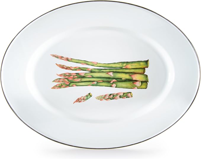 Golden Rabbit Enamelware Oval Platter, 12 x 16in, Fresh Produce | 12 x 16in by GoldenRabbitEnamelware