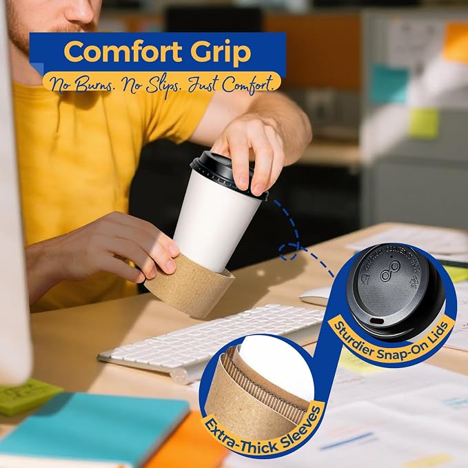 Fit Meal Prep 100 Pack 8 oz Disposable Coffee Cups - Image 8
