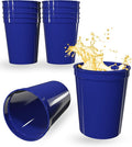 PartyPrints 10 Pack 16 oz Royal Blue Reusable Blank Plastic Cups, Stadium Cups by PartyPrints