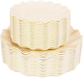LIYH 50 Pcs Beige Plastic Plates Reusable Unbreakable Dinner Plates Scalloped by LIYHLoveinyourheart