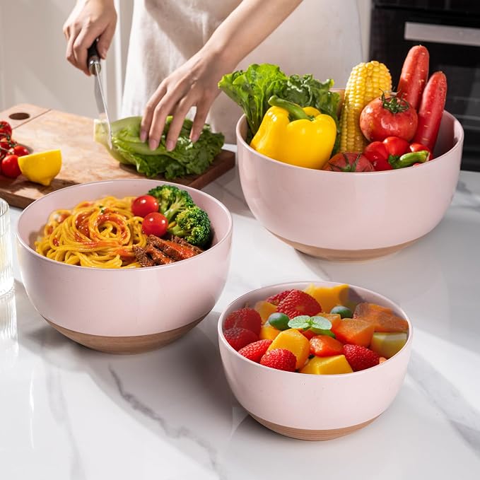 AmorArc Ceramic Mixing Bowls, Stoneware Nesting Bowls Set of 3 - Image 5