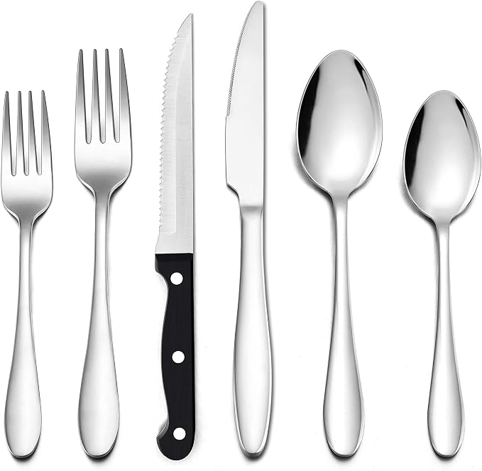 LIANYU 36-Piece Silverware Set by LIANYU