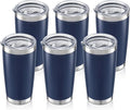 20oz Tumbler Bulk with Lid Stainless Steel Tumblers, 6 Pack | Leak Proof Lid by Unknown