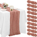 10 Pack Dusty Blush Cheesecloth Table Runner 10FT Boho Gauze Fabric Table by HAISIWLKJ