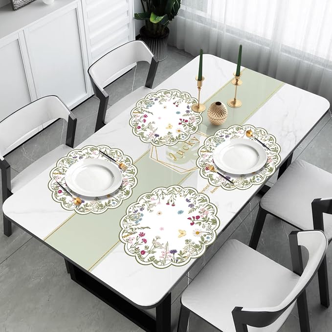50 PCS Paper Placemats Disposable, Vintage Wildflower Place Mats | 13.5Inch - Image 5