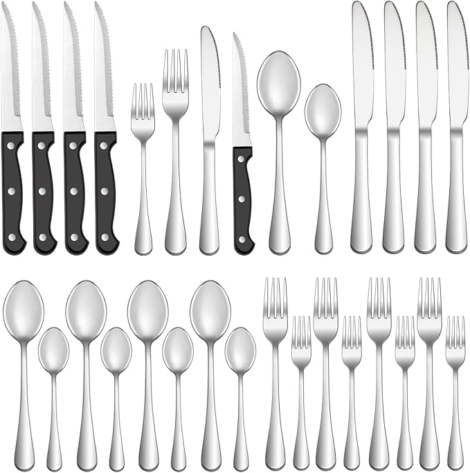 72 Pcs Silverware Set with Steak Knives by MUTNITT