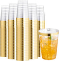 I00000 200 Pack 12 oz Gold Plastic Cups, Disposable Plastic Wine Glasses by I00000