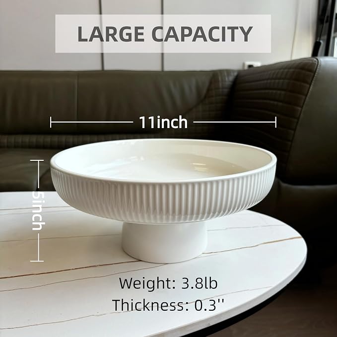 11" Ceramic Fruit Bowl for Kitchen Counter - Image 2